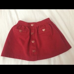 Janie and Jack red skirt size 12-18 mos adorable heart buttons